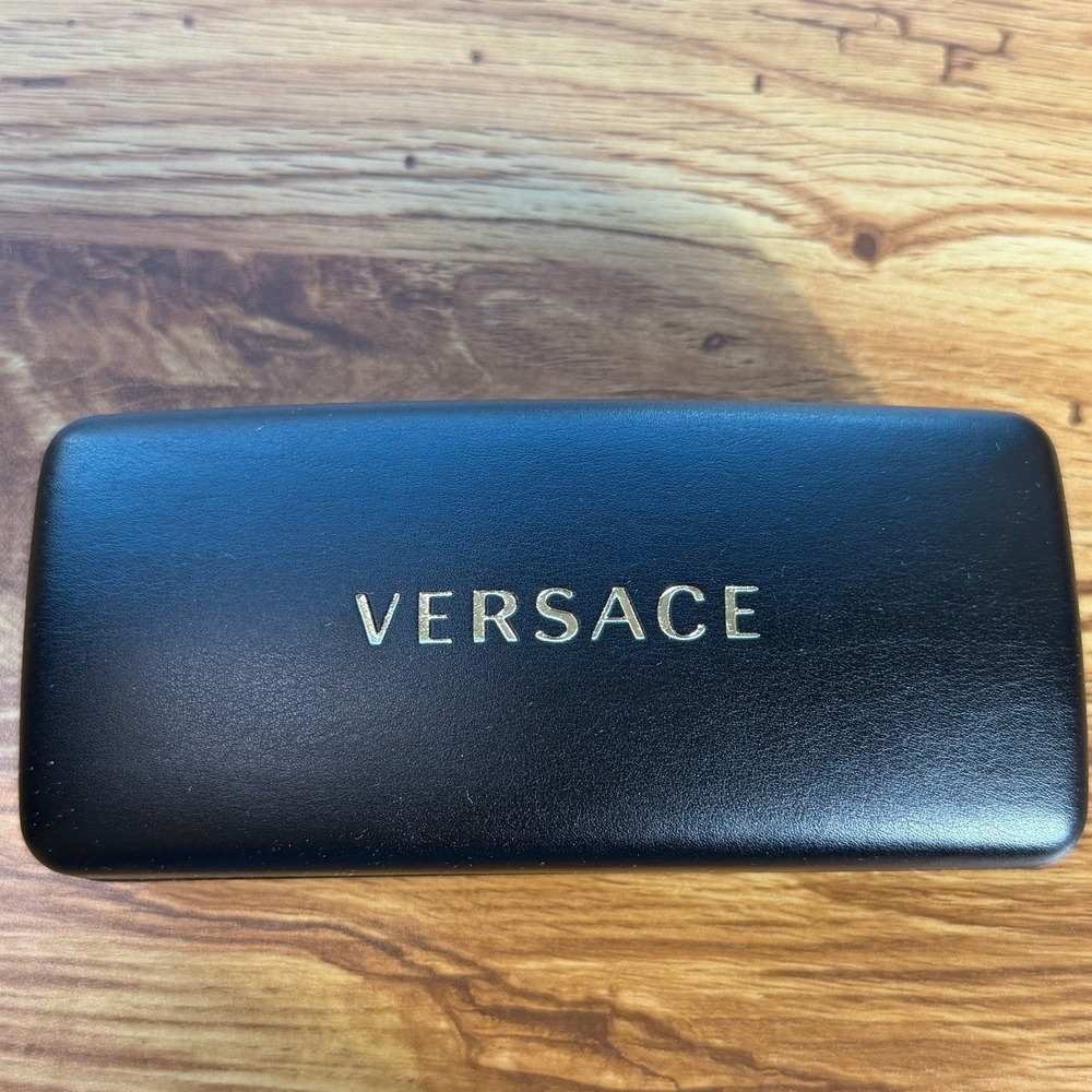 Versace Black Hard Shell Sunglasses Case Gold Logo Eyewear Protector